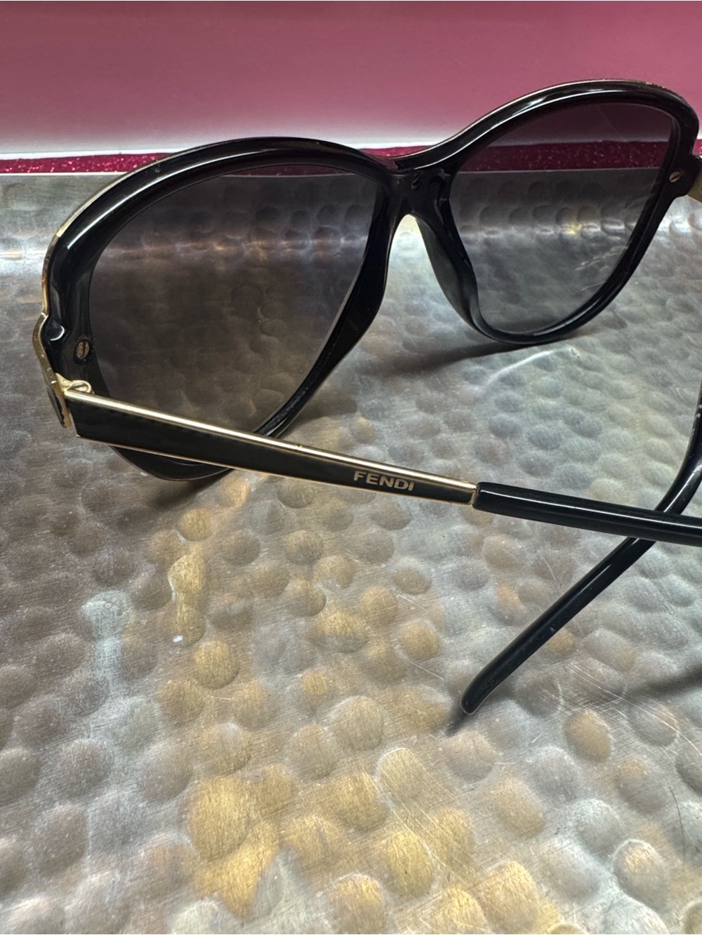 Vintage Fendi Black and Brown Gradient Oversized Aviator Sunglasses - Picture 2 of 14